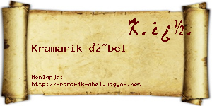 Kramarik Ábel névjegykártya